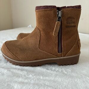 Sorel Tan Suede Ankle Booties